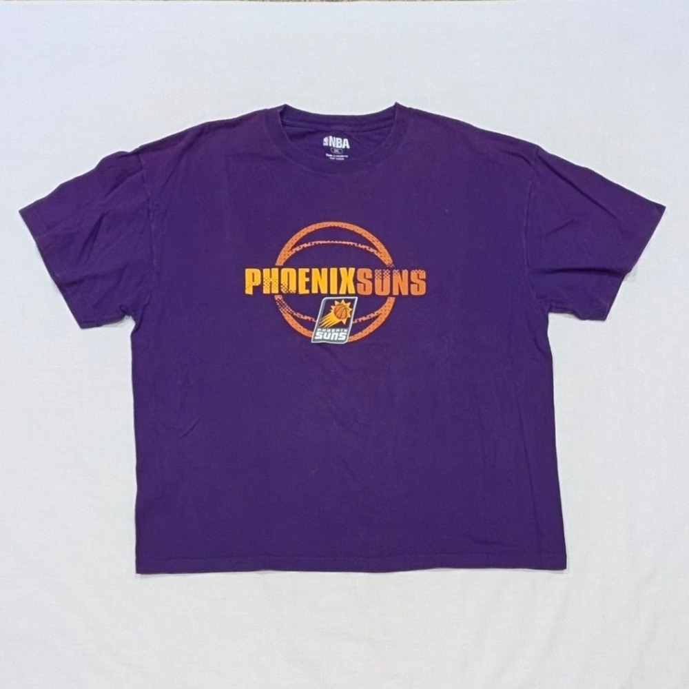NBA Phoenix Suns Graphic T-Shirt Mens 2XL Purple Short Sleeve Basketball Cotton